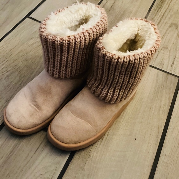 Joe Boxer Shoes - Joe Boxer Pink Suede boots with knit cuff